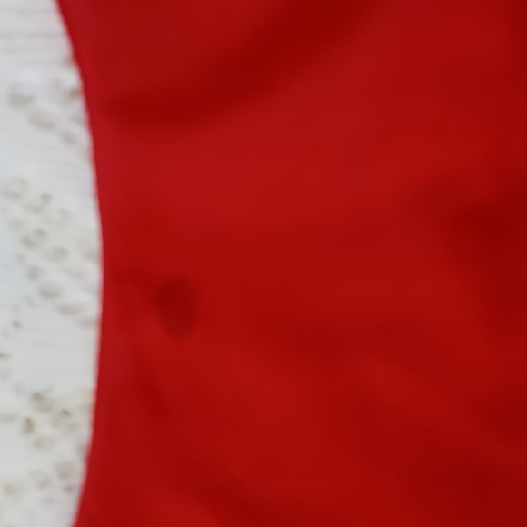 Alice + Olivia Red Pasha Lace Long Sleeve Blouse Size Small Eyelash Cuffs & Hem - Picture 10 of 16